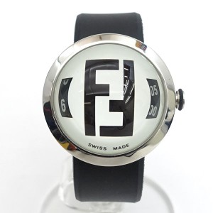 FENDI / フェンディ ◆FFロゴ ブースラ ドーム型 クォーツ 腕時計 ラバーベルト 白文字盤 8010G  ブランド【メンズ】【腕時計】