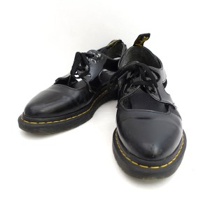 Dr.Martens / ドクターマーチン ◆Genna/3ホールサンダル/レザー×エナメル/ブラック/UK6 レディースファッション 【中古】 