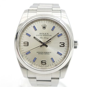 ROLEX / ロレックス ◆ロレックス エアキング M番 メンズ 腕時計 シルバー文字盤 ブルーインデックス  114200 ブランド