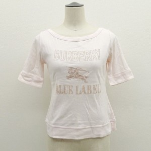 BURBERRY BLUE LABEL / バーバリーブルーレーベル ◆半袖カットソー/Tシャツ/ロゴ/スタッズ/ピンク FF576-408-12 【古着】