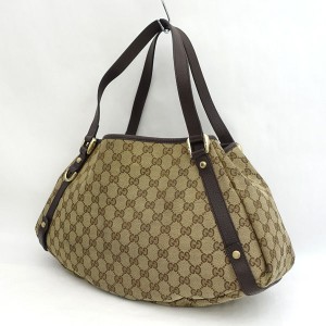 GUCCI / グッチ ◆ショルダーバッグ GGキャンバス ベージュ×ブラウン 130736 【バッグ/バック/BAG/鞄/カバン】 【中古】 