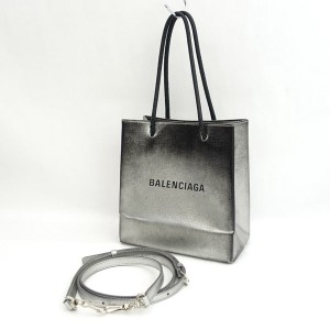 BALENCIAGA / バレンシアガ ◆ショッピングトートXXS 2WAYバッグ シルバー 597858 8111 568024 ブランド【中古】 