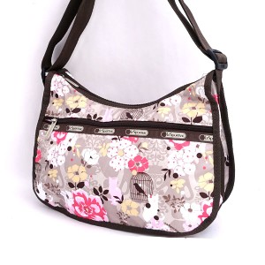 LESPORTSAC / レスポートサック ◆ショルダーバッグ/花柄/ネコ/ベージュ 【バッグ/バック/BAG/鞄/カバン】 【中古】 