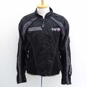 elf / エルフ ◆ライダースジャケット/ナイロン/ブラック×グレー メンズファッション【中古】  【代引不可】【同梱不可】