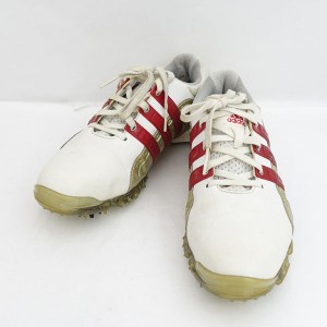 adidas / アディダス ◆ゴルフシューズ/パワーハンド/ホワイト×レッド/25ｃｍ  675868 メンズファッション【メンズ】 【中古】 