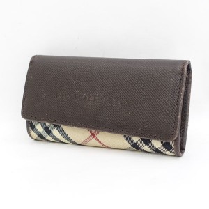 BURBERRY / バーバリー ◆キーケース/4連/ロゴ/ノバチェック/ブラウン メンズファッション【KEY/キー/鍵】 【中古】 