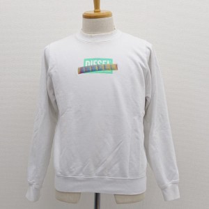 DIESEL / ディーゼル ◆スウェットシャツ/F-ANG-S1/ボックスロゴ/テープ/ホワイト/XS 00SEN2 0IAJH メンズ 【中古】 