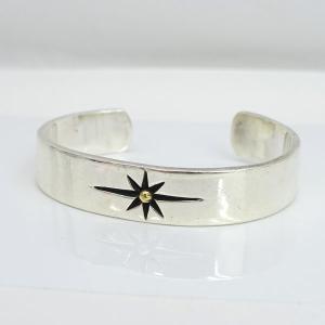 イーグルスタンプ2羽　k18太陽付きバングル　ブレス　シルバー501 イーグルスタンプ2羽 k18太陽付きバングル ブレス シルバー