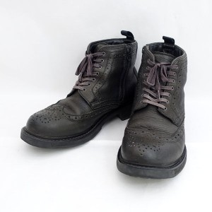 REGAL STANDARDS ◆ショートブーツ/サイドジップ/GORE-TEX/レザー/ブラック/24.5ｃｍ GN41 63GR メンズファッション 【中古】 