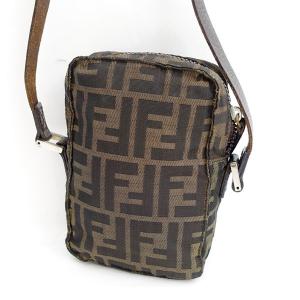 【稀少】フェンディ クロワッサン アクセサリーポーチ ズッカ FF金具 ブラウン 稀少】フェンディ クロワッサン アクセサリーポーチ ズッカ FF金具