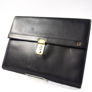 DUNHILL / ダンヒル ■クラッチバッグ　レザー　ブラック　 ブランド【バッグ/バック/BAG/鞄/カバン】 【中古】 