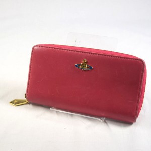 Vivienne Westwood / ヴィヴィアンウエストウッド ■オーブ ラウンドファスナー長財布 ナッパレザー ピンク【財布】【中古】