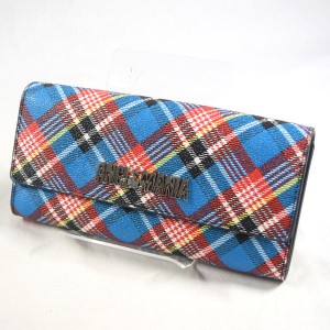 Vivienne Westwood /　ヴィヴィアン・ウエストウッド ■ Anglomania SHUKA TARTAN 二つ折り長財布 PVC  【中古】 