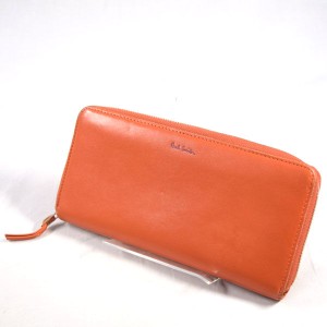 Paul Smith / ポールスミス ■ラウンドファスナー長財布 レザー オレンジ ブランド【財布/ウォレット/wallet/コイン】 【中古】 