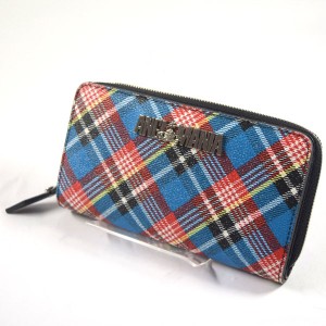 Vivienne Westwood Anglomania ■SHUKA TARTAN ラウンドファスナー長財布 チェック柄　マルチカラー VW1 【中古】 