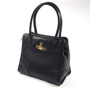 Vivienne Westwood / ヴィヴィアンウエストウッド ■プレーンバッグ ハンドバッグ レザー 黒 VW1 【中古】 