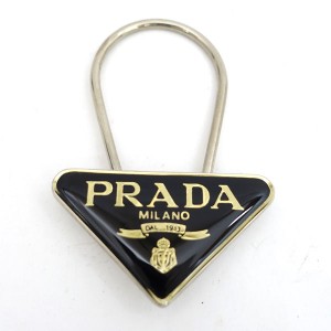 PRADA / プラダ ■キーホルダー ブラック ゴールドカラー チャーム 2PS359 ブランド【KEY/キー/鍵】 【中古】 