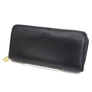 LOEWE / ロエベ ■ラウンドファスナー　長財布 　レザー 　ブラック  ブランド【サイフ/ウォレット/wallet/コイン】 【中古】 