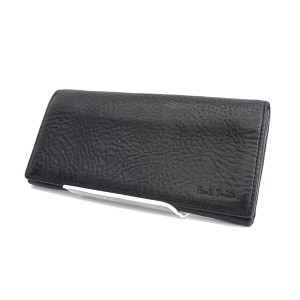 Paul Smith / ポールスミス ■二つ折り 長財布 レザー もみ皮 ブラック ブランド【財布/ウォレット/wallet/コイン】 【中古】 