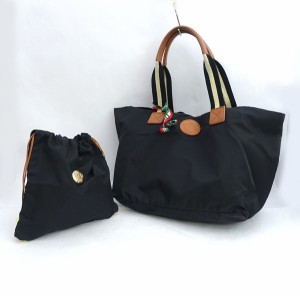 Orobianco / オロビアンコ ■トートバッグ ポーチ付 ブラック ブラウン ナイロン ブランド【バッグ/BAG/鞄/カバン】 【中古】 