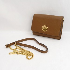 TORY BURCH / トリーバーチ ■ショルダー バッグ レザー ブラウン 財布 カード チェーン ブランド【中古】 