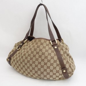 GUCCI / グッチ ■GGアビー トートバッグ キャンバス レザー ベージュ ブラウン 730736 002122 ブランド【BAG/鞄】 【中古】 