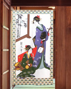 のれん 目隠し 85X150cm「邦楽(レース)」 日本製 和風 / 家具・インテリア ファブリック・敷物