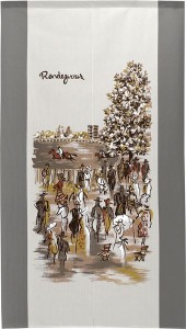  のれん 受注生産 目隠し 「Rendezvous」85x150cm 日本製 風景 景色 / 家具・インテリア ファブリック・敷物