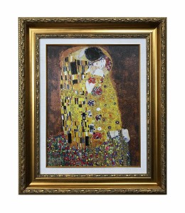 複製名画 F6号サイズ/Gustav Klimt(グスタフ・クリムト)キス(接吻)「2022新作」 / 家具・インテリア インテリアアート アートフレーム