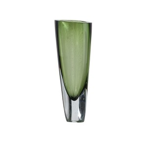 ガラス モダンフラワーベース アースカラースモークグリーン花瓶 FC-2052-A / 家具・インテリア インテリアグリーン 花瓶・フラワースタ