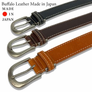  35mm幅バッファローレザーベルト 日本製 / ファッション 服飾雑貨 ベルト・バックル