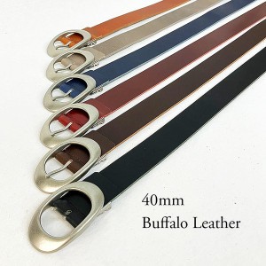  40mm幅 オーバルバックルベルト 日本製 / ファッション 服飾雑貨 ベルト・バックル