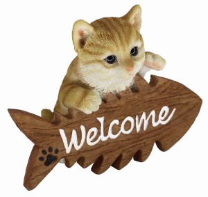キャットオーナメント キティ(welcomeサイン) 14210 / 家具・インテリア インテリア雑貨 置物・オブジェ 動物