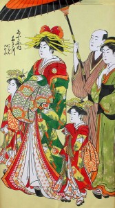  和風のれん 暖簾 浮世絵 花魁 おいらん ノレン 日本製 85×150cm / 家具・インテリア ファブリック・敷物