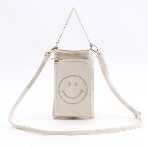  人気商品 COOCO クーコ SMILEY/スタッズ フェイクレザー スマホショルダー バッグ / ファッション バッグ・財布 トートバッグ