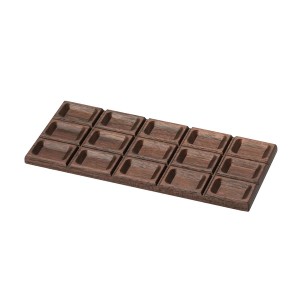 木製・板チョコ型プレート ブラウン/ホワイト 日本製 / 生活雑貨 食器・キッチン 皿 小皿