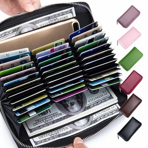 カード類がたっぷり入るフェイクレザー長財布 メンズ レディース カード収納 大容量 / ファッション バッグ・財布