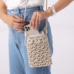  先行予約/2024年春夏新作 立体感のある美しい編み地のマクラメショルダーバッグ(2色) / ファッション バッグ・財布