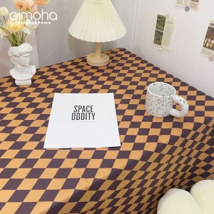  aimoha home ブロックチェックテープルクロス テーブルクロス チェック 89.5×140cm / 家具・インテリア ファブリック・敷物