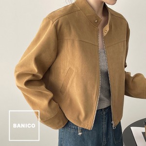  BANICO レトロクラシックな立ち衿ショートジャケット スエードジャケット レディース / ファッション レディースアパレル アウター