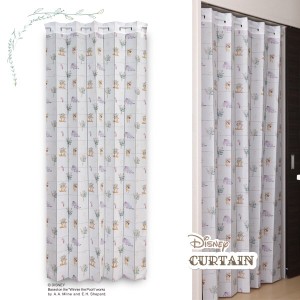  受注生産アコーディオンカーテン Disney「くまのプーさん ボタニカル」96×200cm 日本製 / 家具・インテリア ファブリック・敷物 のれん