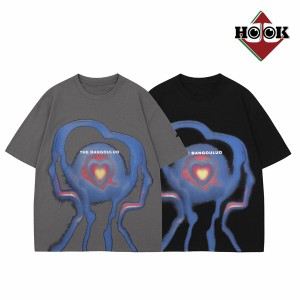  HOOK 個性派抽象画プリント半袖ビッグTシャツ tシャツ メンズ レディース 半袖 / ファッション メンズアパレル トップス Tシャツ・カッ