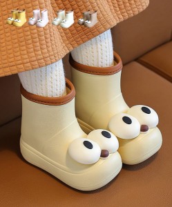  shoes365 キッズレインブーツ 子供 長靴 雨靴 可愛いBIG EYEデザイン! / ファッション レインシューズ