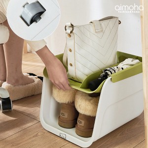  aimoha home 荷物を置けるシューズラック シューズボックス 玄関収納 シューズケース 靴箱 / 家具・インテリア 収納家具 シューズボック