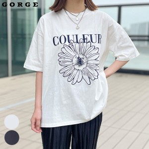 花ロゴTシャツ / ファッション レディースアパレル トップス Tシャツ・カットソー