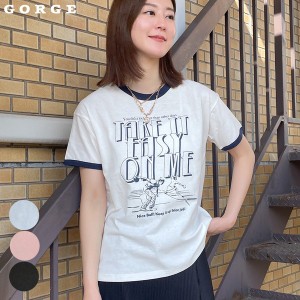 配色ロゴTシャツ / ファッション レディースアパレル トップス Tシャツ・カットソー