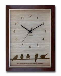 鳥たちの仕草がかわいいインテリアクロック/トリ(Bird)ブラウン / 家具・インテリア 掛置時計 掛時計