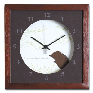 小さめサイズが可愛い北欧テイストのインテリアクロック(時計)VerdureClock/Hedgehog/BR / 家具・インテリア 掛置時計 掛時計