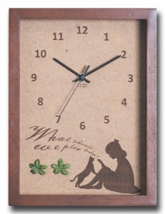 こどもたちとネコの仕草が可愛い北欧テイストのインテリアクロック(時計) Reading Girl/BR / 家具・インテリア 掛置時計 掛時計