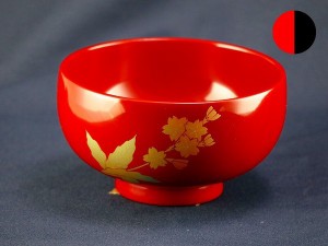 誕生花付き汁椀 黒 2月4日 赤桜草(アカサクラソウ) / 生活雑貨 食器・キッチン 碗・椀